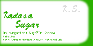 kadosa sugar business card